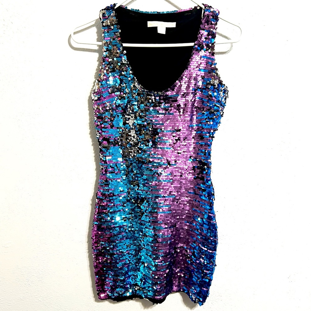 Boston Proper Sequin Mini Dress - Blue and Purple